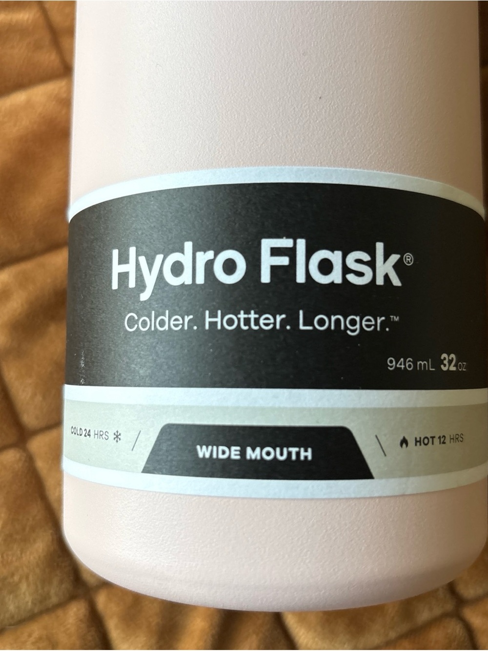 Hydro Flask Wide Mouth Bottle - Pale Pink/White Accent water bottle new